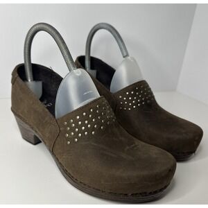 Dansko Women's Mavis Clog Brown Full Grain Studded Shoes  US 6.5 37 EU VERY NICE